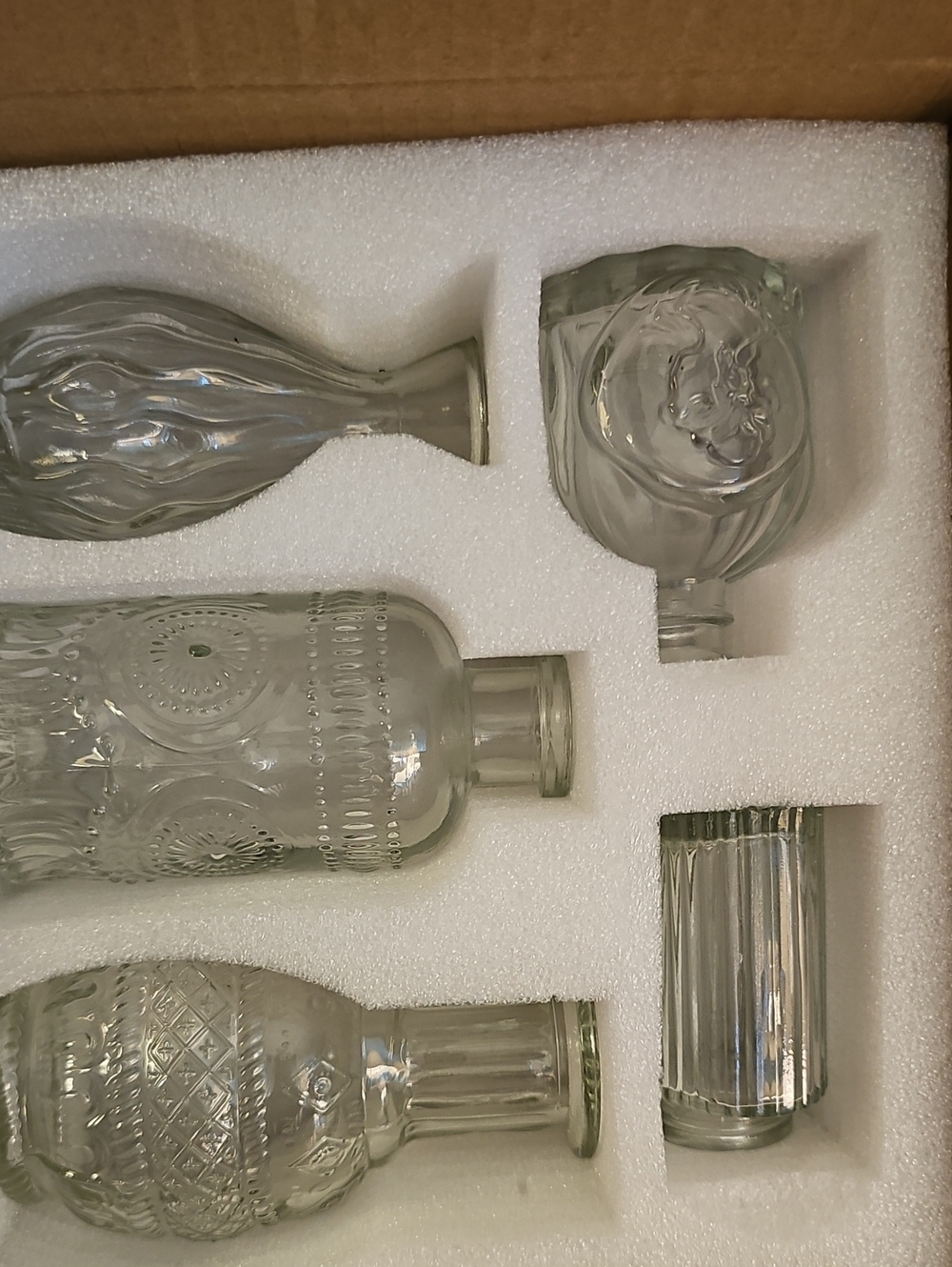 Clear Decorative Glass Vase Set